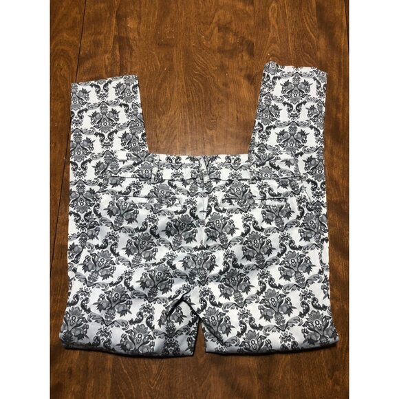 Anthropologie Cartonnier Grey Silver Tapestry Charlie Ankle Pencil Pants 0 - Picture 8 of 11